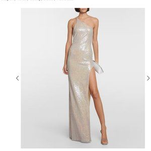 Elegant Silver Backless Dress